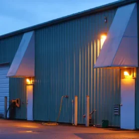 Warehouse business with energy efficient lighting
